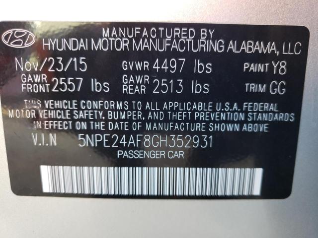 Photo 10 from auction – 2016 HYUNDAI SONATA SE with VIN 5NPE24AF8GH352931