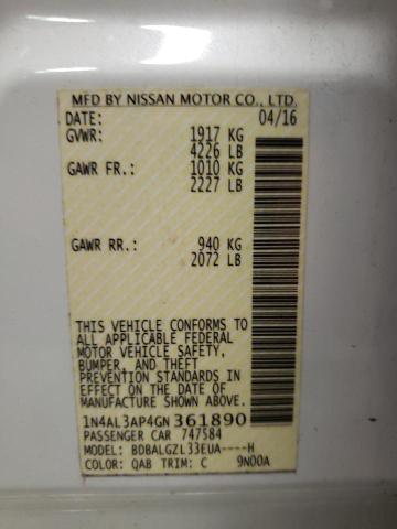 Photo 10 from auction – 2016 NISSAN ALTIMA 2.5 with VIN 1N4AL3AP4GN361890