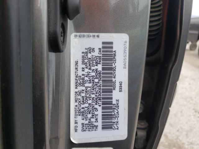Photo 10 from auction – 2003 TOYOTA CAMRY LE with VIN 4T1BE30K63U752680