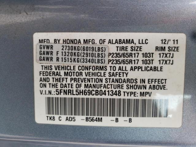 Photo 10 from auction – 2012 HONDA ODYSSEY EX with VIN 5FNRL5H69CB041348