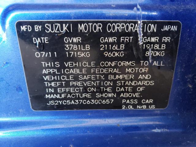 Photo 10 from auction – 2012 SUZUKI SX4 LE with VIN JS2YC5A37C6300657