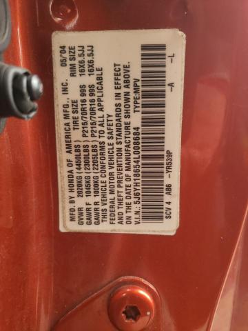 Photo 10 from auction – 2004 HONDA ELEMENT EX with VIN 5J6YH18654L008684