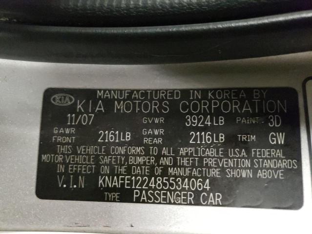 Photo 10 from auction – 2008 KIA SPECTRA EX with VIN KNAFE122485534064