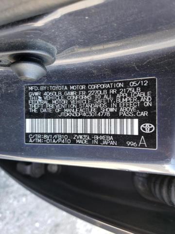 Photo 10 from auction – 2012 TOYOTA PRIUS PLUG with VIN JTDKN3DP4C3014778