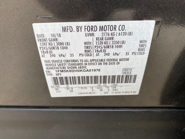 Photo 10 from auction – 2019 FORD EXPLORER X with VIN 1FM5K8DH0KGA01976