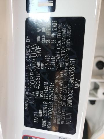 Photo 10 from auction – 2022 KIA NIRO TOURI with VIN KNDCC3LC9N5518761