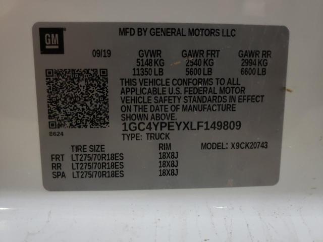 Photo 10 from auction – 2020 CHEVROLET SILVERADO with VIN 1GC4YPEYXLF149809