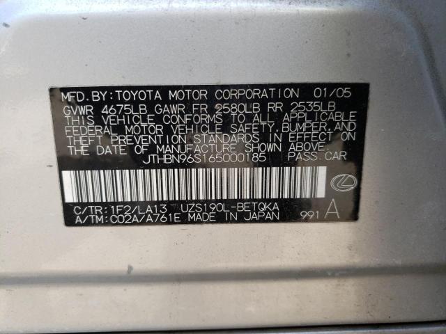 Photo 10 from auction – 2006 LEXUS GS 430 with VIN JTHBN96S165000185