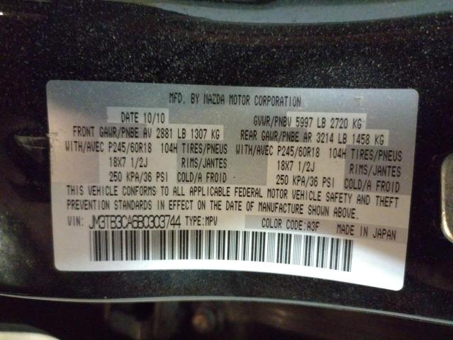 Photo 10 from auction – 2011 MAZDA CX-9 with VIN JM3TB3CA6B0303744