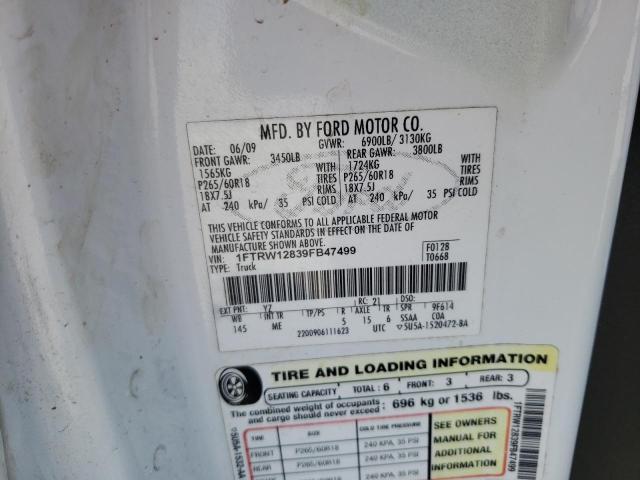Photo 10 from auction – 2009 FORD F150 SUPER with VIN 1FTRW12839FB47499