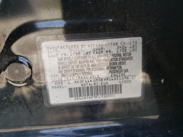 Photo 10 from auction – 2015 NISSAN VERSA S with VIN 3N1CN7AP9FL932005