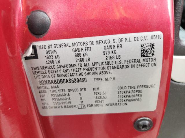 Photo 10 from auction – 2010 CHEVROLET HHR LT with VIN 3GNBABDB6AS630460