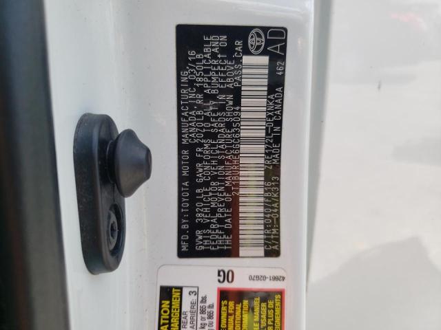 Photo 10 from auction – 2016 TOYOTA COROLLA L with VIN 2T1BURHE6GC635094