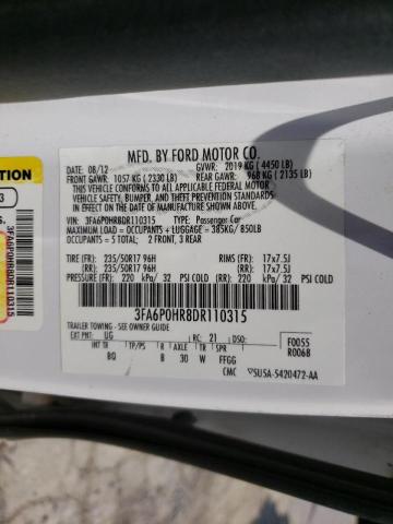 Photo 10 from auction – 2013 FORD FUSION SE with VIN 3FA6P0HR8DR110315