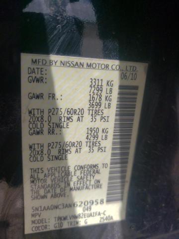 Photo 10 from auction – 2010 NISSAN ARMADA SE with VIN 5N1AA0NC3AN620958