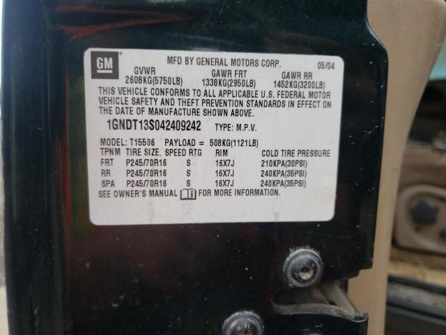 Photo 10 from auction – 2004 CHEVROLET TRAILBLAZE with VIN 1GNDT13S042409242