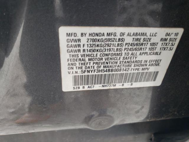 Photo 10 from auction – 2011 HONDA PILOT EXL with VIN 5FNYF3H54BB008142