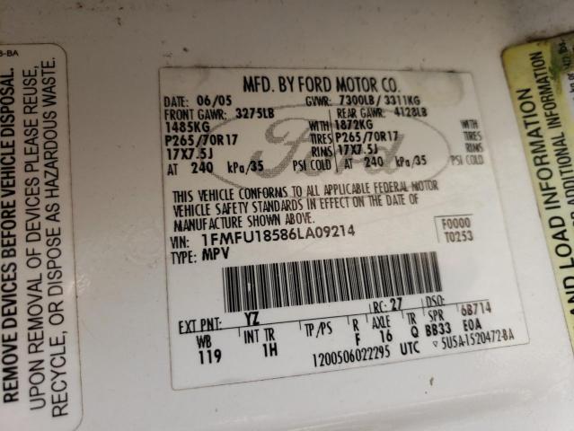 Photo 10 from auction – 2006 FORD EXPEDITION with VIN 1FMFU18586LA09214