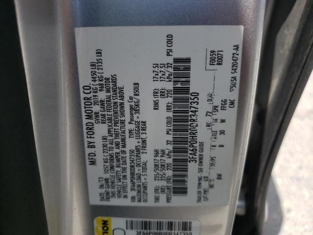 Photo 10 from auction – 2013 FORD FUSION SE with VIN 3FA6P0HR0DR347350