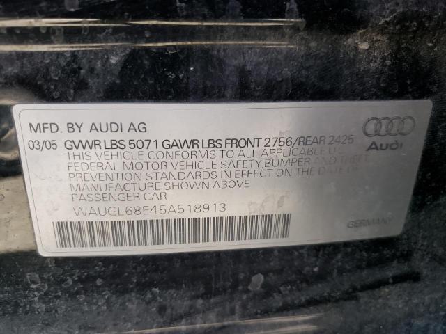 Photo 10 from auction – 2005 AUDI NEW S4 QUA with VIN WAUGL68E45A518913