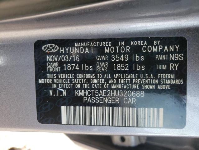 Photo 10 from auction – 2017 HYUNDAI ACCENT SE with VIN KMHCT5AE2HU320688