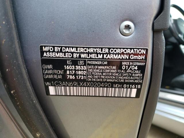 Photo 10 from auction – 2004 CHRYSLER CROSSFIRE with VIN 1C3AN69LX4X020490