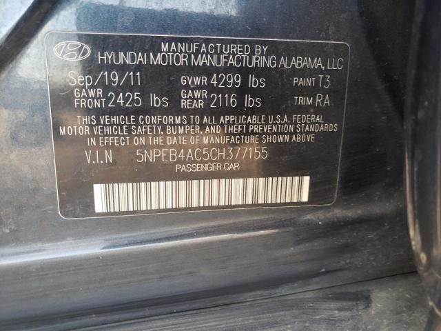 Photo 10 from auction – 2012 HYUNDAI SONATA GLS with VIN 5NPEB4AC5CH377155
