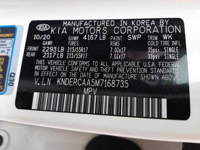Photo 10 from auction – 2021 KIA SELTOS EX with VIN KNDERCAA5M7168735