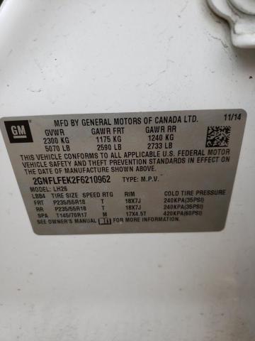 Photo 10 from auction – 2015 CHEVROLET EQUINOX LT with VIN 2GNFLFEK2F6210962