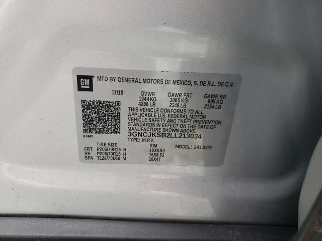 Photo 10 from auction – 2020 CHEVROLET TRAX LS with VIN 3GNCJKSB2LL213034
