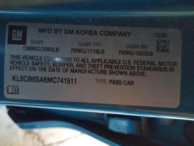 Photo 10 from auction – 2021 CHEVROLET SPARK LS with VIN KL8CB6SA6MC741511