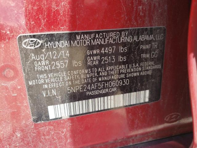 Photo 10 from auction – 2015 HYUNDAI SONATA SE with VIN 5NPE24AF5FH060930