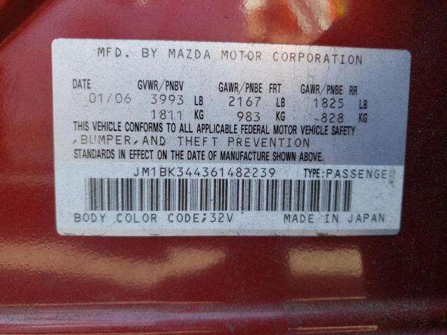 Foto 10 de la subasta – 2006 MAZDA 3 HATCHBAC con VIN JM1BK344361482239