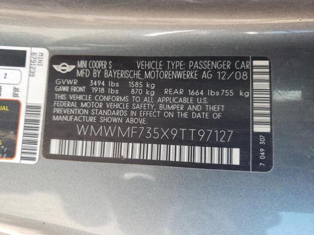 Photo 10 from auction – 2009 MINI COOPER SPO with VIN WMWMF735X9TT97127