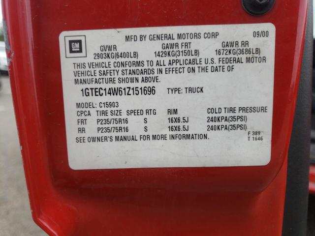Photo 10 from auction – 2001 GMC NEW SIERRA with VIN 1GTEC14W61Z151696