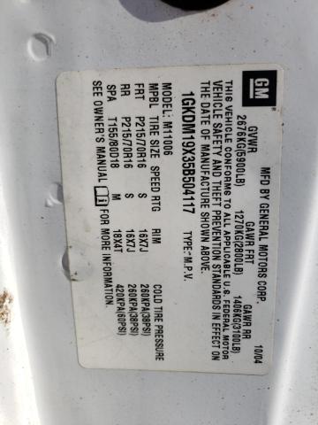 Photo 10 from auction – 2005 GMC SAFARI XT with VIN 1GKDM19X35B504117