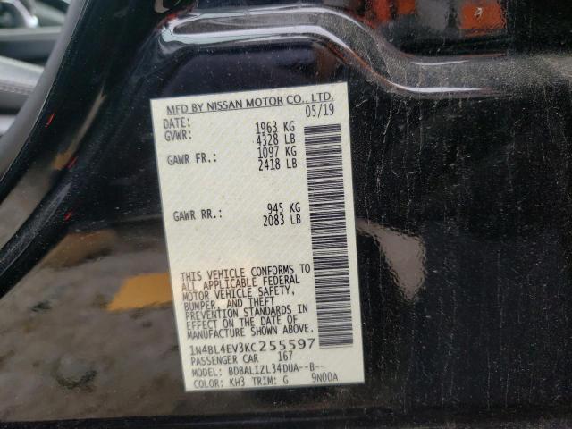Photo 10 from auction – 2019 NISSAN ALTIMA SL with VIN 1N4BL4EV3KC255597