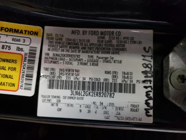 Photo 10 from auction – 2014 LINCOLN MKZ with VIN 3LN6L2GK2ER820782