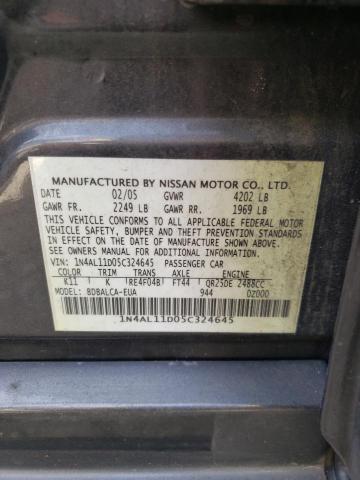 Photo 10 from auction – 2005 NISSAN ALTIMA S with VIN 1N4AL11D05C324645
