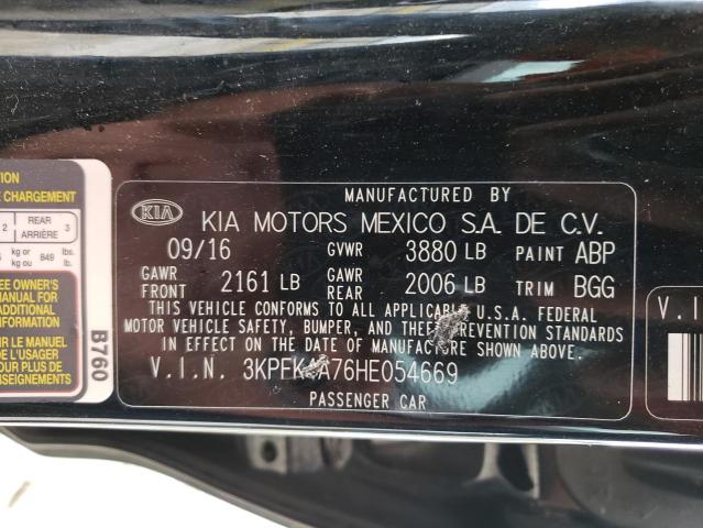 Photo 10 from auction – 2017 KIA FORTE LX with VIN 3KPFK4A76HE054669