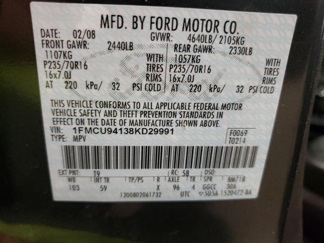 Photo 10 from auction – 2008 FORD ESCAPE LIM with VIN 1FMCU94138KD29991