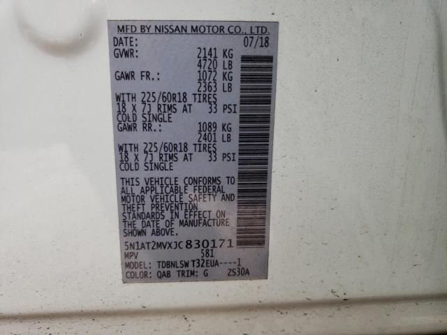Photo 10 from auction – 2018 NISSAN ROGUE S with VIN 5N1AT2MVXJC830171