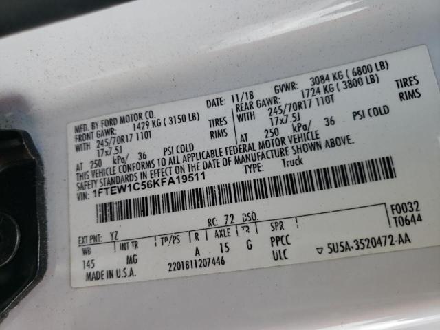 Photo 10 from auction – 2019 FORD F150 SUPER with VIN 1FTEW1C56KFA19511