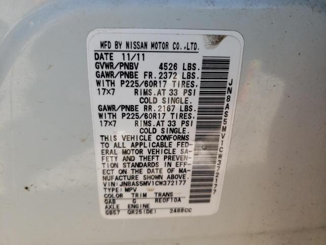 Photo 10 from auction – 2012 NISSAN ROGUE S with VIN JN8AS5MV1CW372177