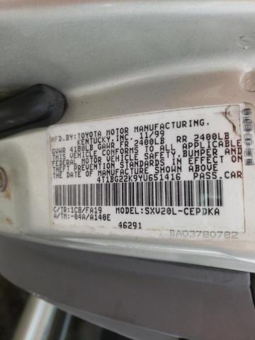 Photo 10 from auction – 2000 TOYOTA CAMRY with VIN 4T1BG22K9YU651416