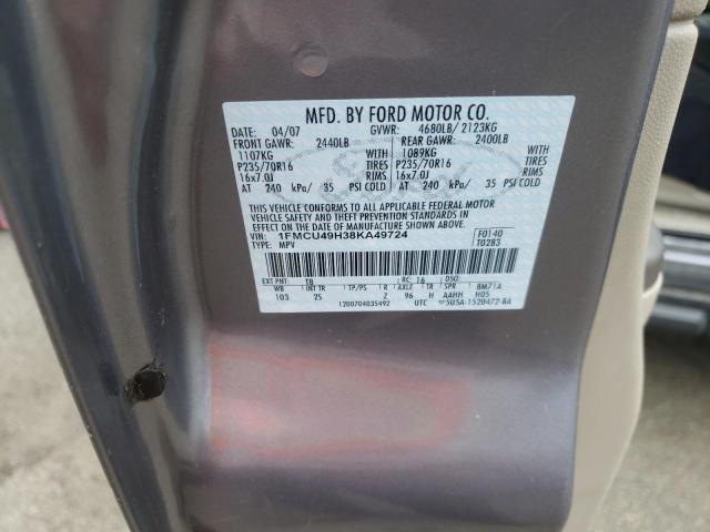 Photo 10 from auction – 2008 FORD ESCAPE HEV with VIN 1FMCU49H38KA49724