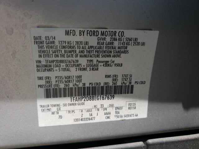 Photo 10 from auction – 2014 FORD TAURUS SE with VIN 1FAHP2D88EG167639