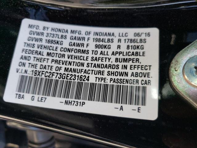 Photo 10 from auction – 2016 HONDA CIVIC EX with VIN 19XFC2F73GE231624