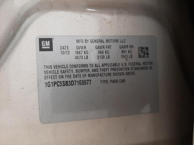 Photo 10 from auction – 2013 CHEVROLET CRUZE LT with VIN 1G1PC5SB3D7160977