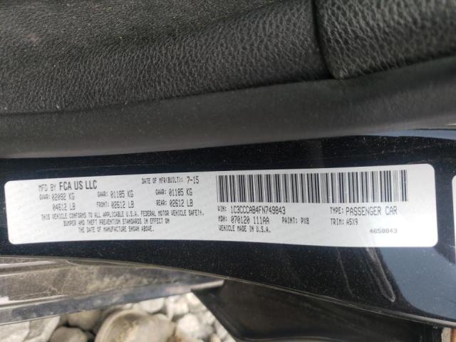 Photo 10 from auction – 2015 CHRYSLER 200 LIMITE with VIN 1C3CCCAB4FN749843